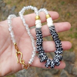 African Glass Beaded Necklace Artisan Issabeau Jewelry Handmade